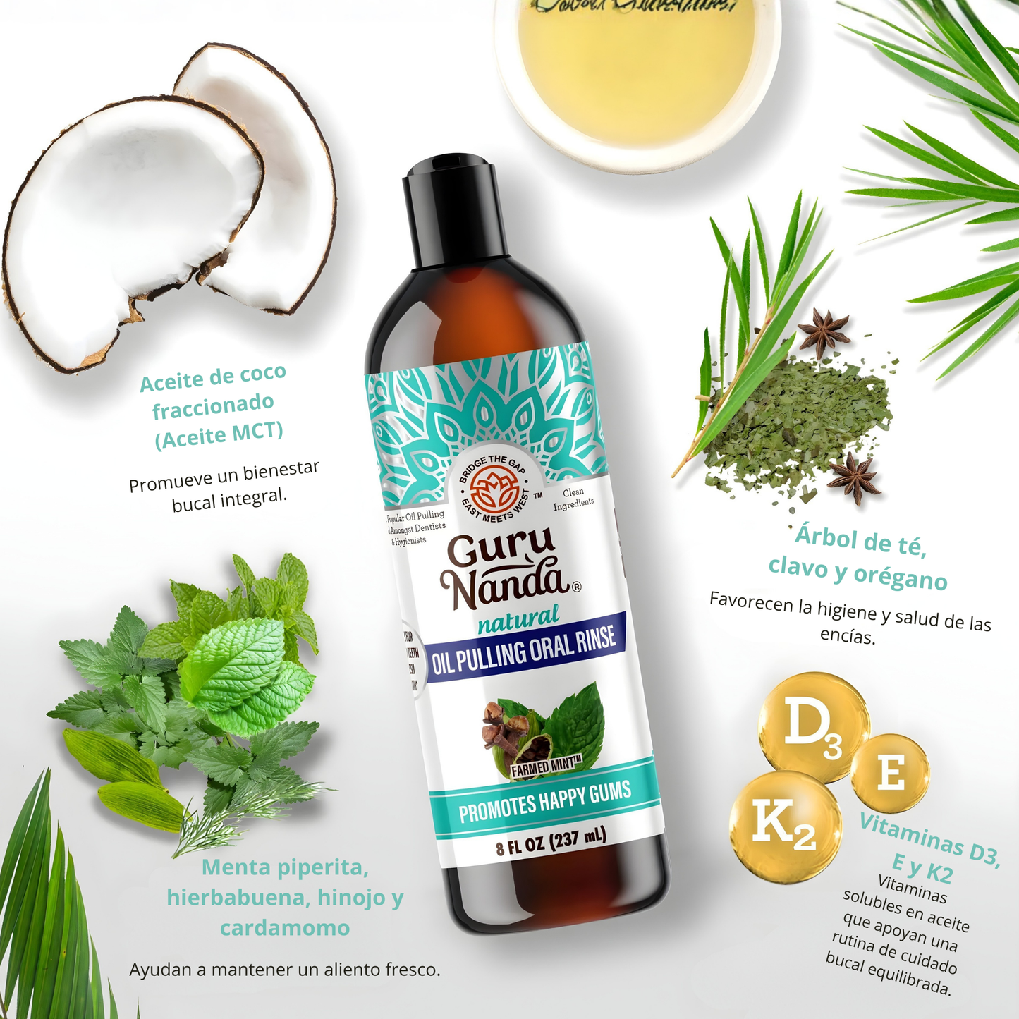 Enjuague bucal con 7 aceites esenciales